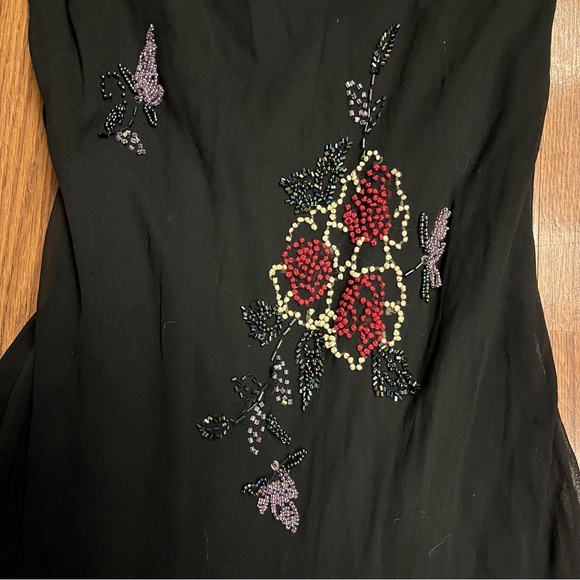 Vintage 90’s Y2K 100% Silk Dress Silk Slip Dress Fairy Beaded Dress Embroidered - Picture 15 of 17